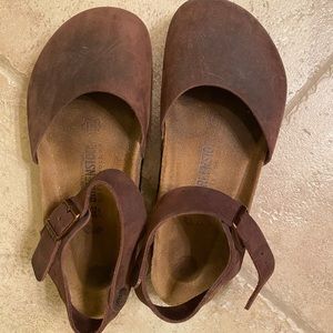 BIRKENSTOCK Messina Brown Leather Wide Mary Janes